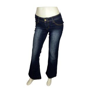 WCKD‎ Women's Jeans Flared Leg Size 9 Dark Blue with Pockets